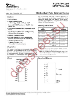 CD74AC280MG4 datasheet  